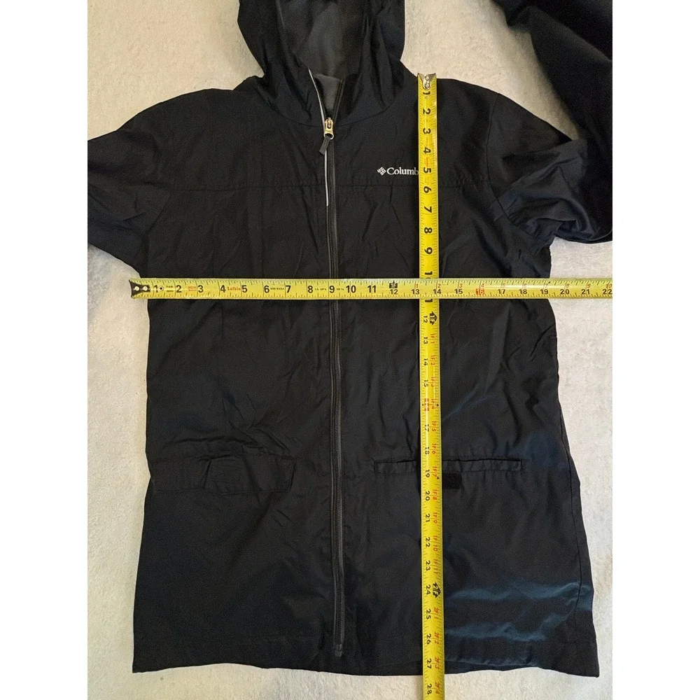 Columbia Boys XL‎ 18/20 Black Windbreaker Jacket Fleece Lined Hood Full Zip